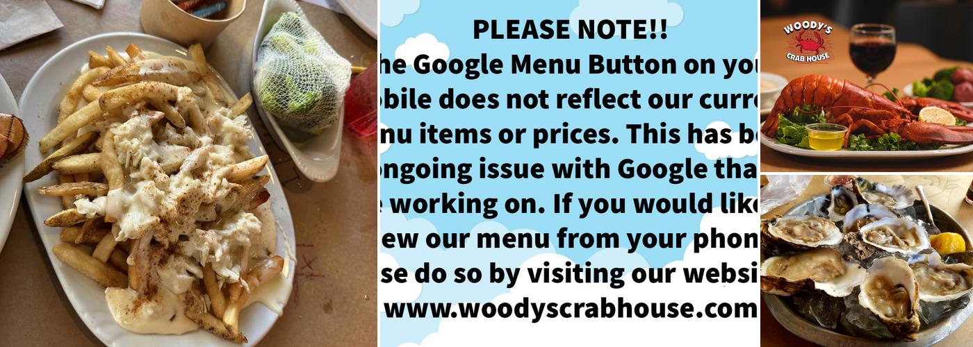 Woody's Crab House Menu