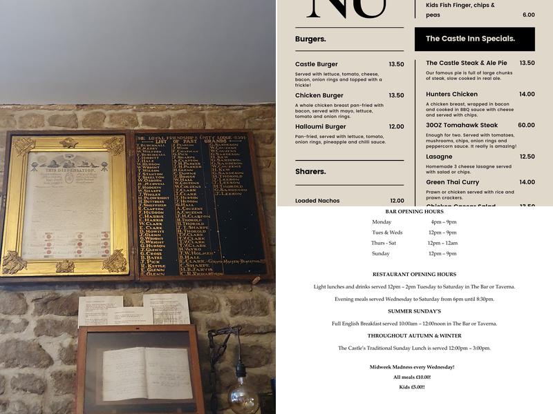 The Castle Inn And Pantry Menu