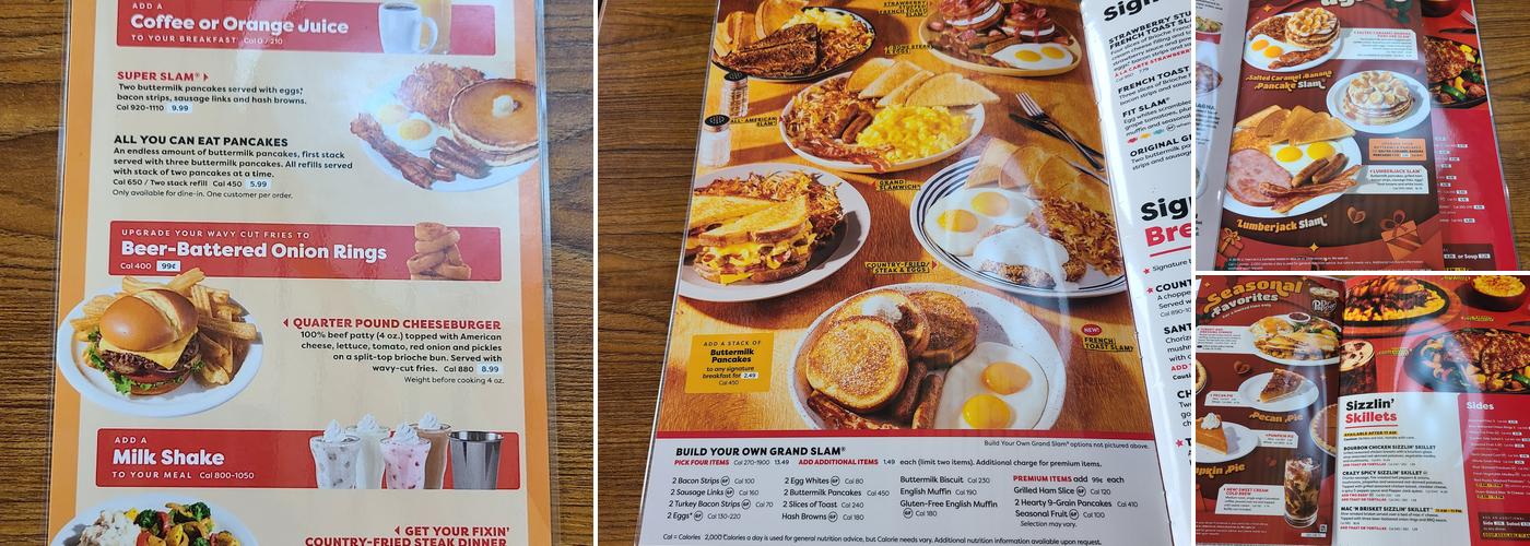 Denny's Restaurant Menu