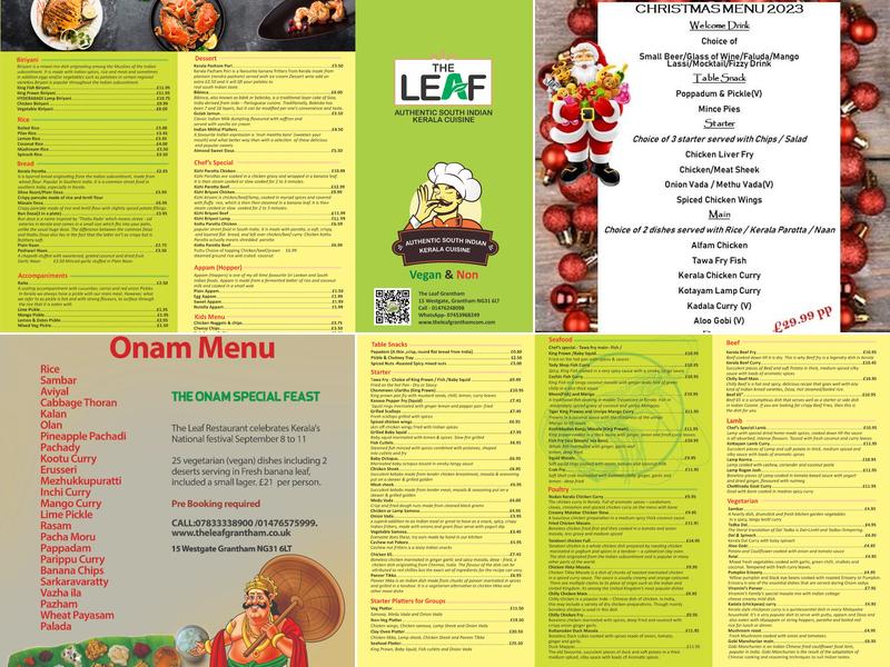 The Leaf Grantham Menu