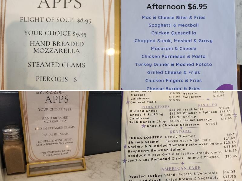 Lucca Restaurant Menu