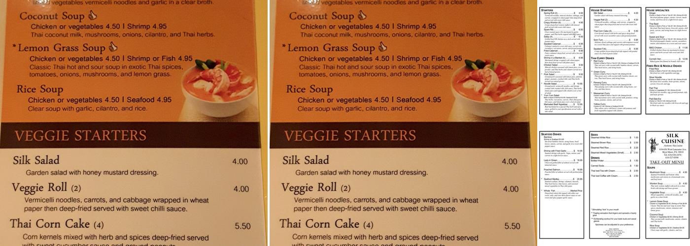 Silk Cuisine Menu