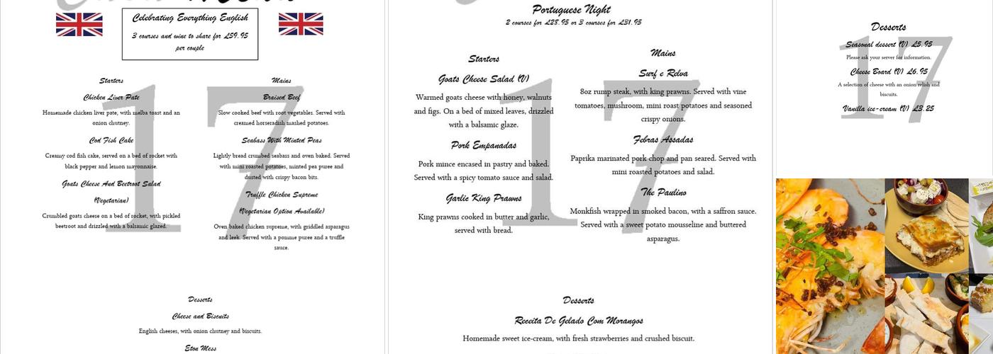 Casa 17 Menu