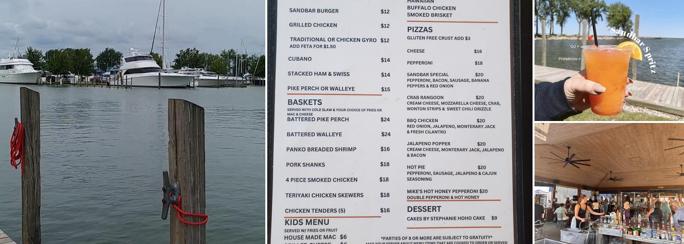 SandBar Grille Menu