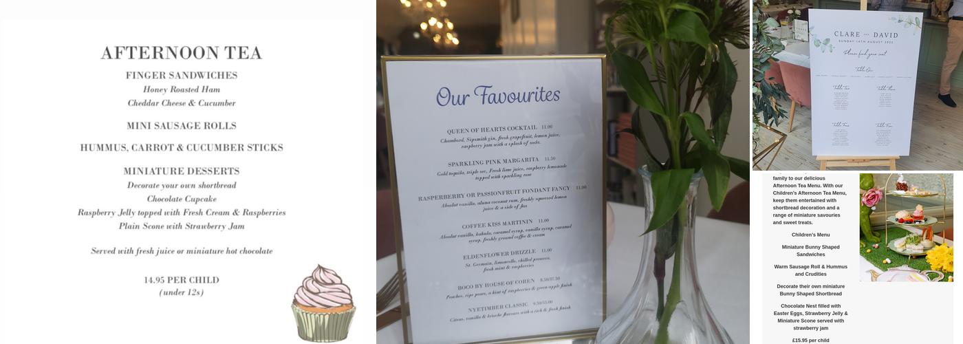 Joanna's Boutique Tearooms Menu