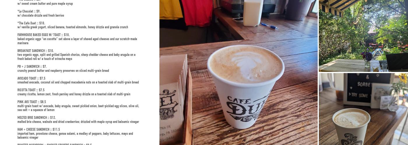Café Duet Menu