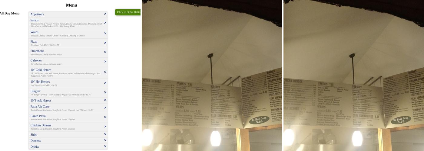 Pizzaro 2 Menu