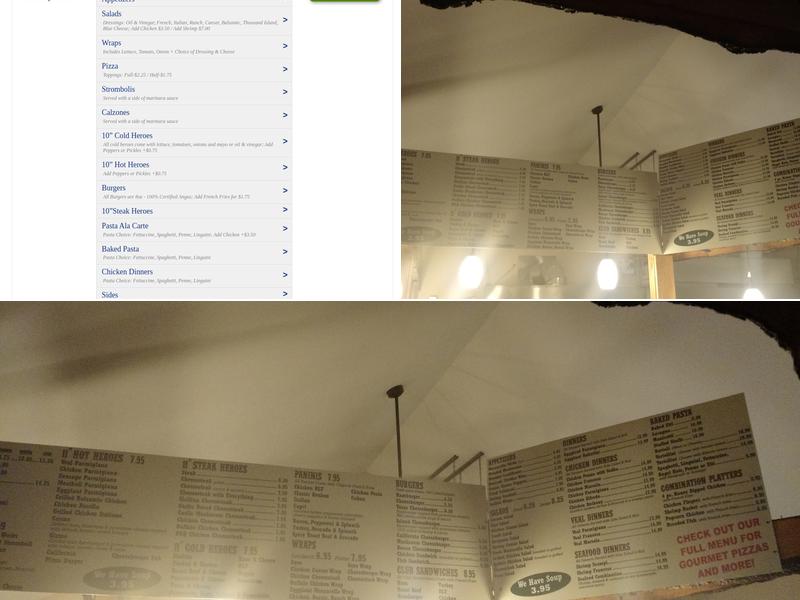 Pizzaro 2 Menu