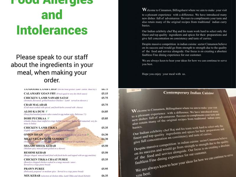 Cinnamon Contemporary Indian Cuisine Menu