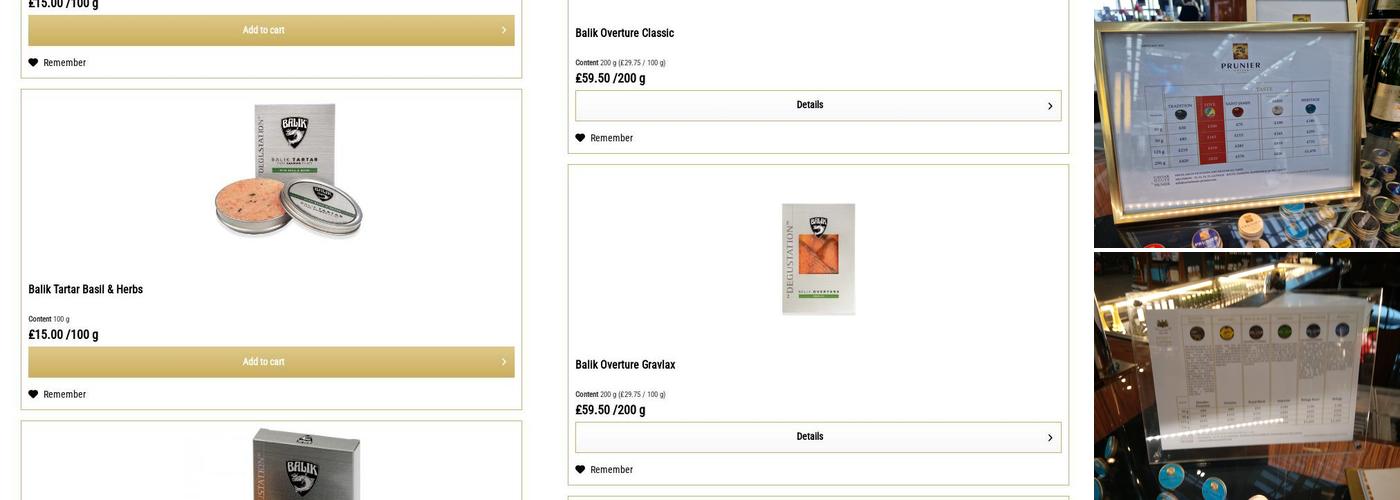 Caviar House & Prunier Seafood Bar Menu