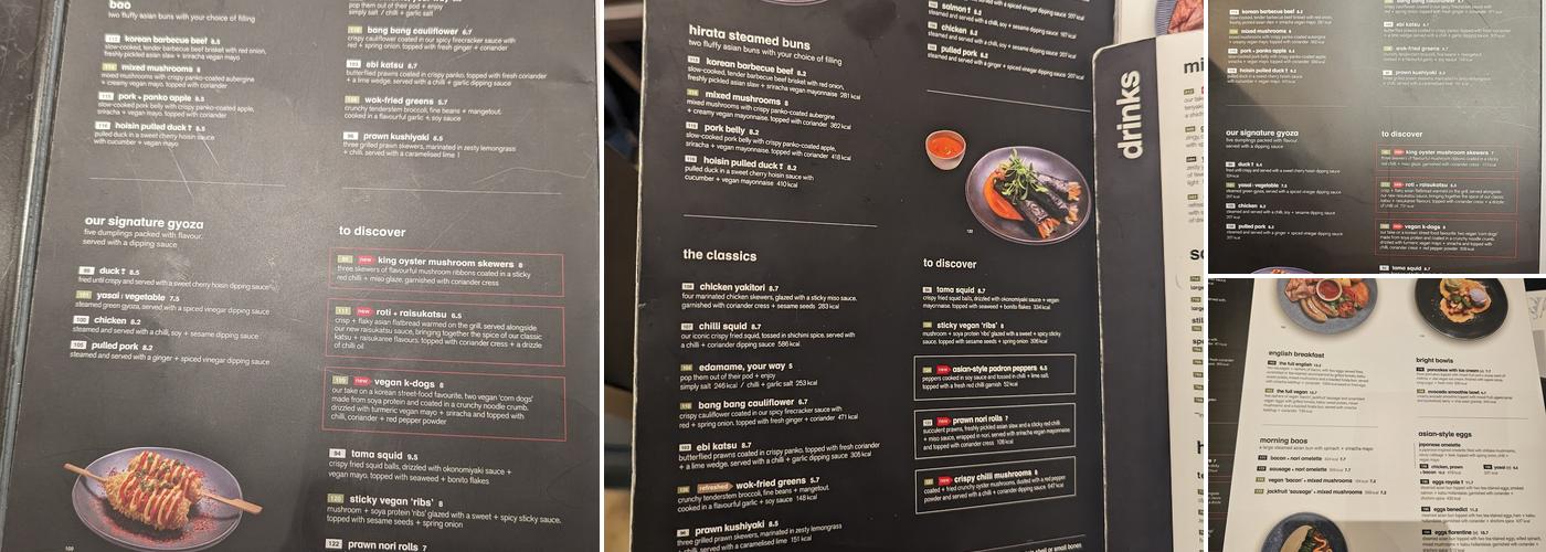 wagamama heathrow t3 Menu