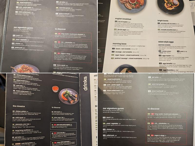 wagamama heathrow t3 Menu