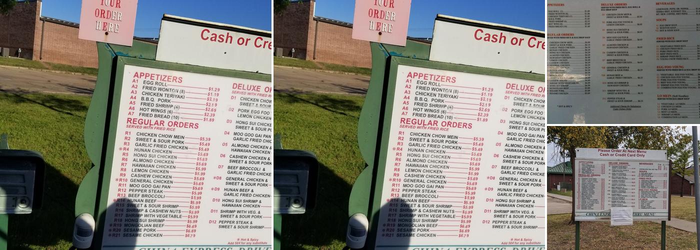China Express Menu