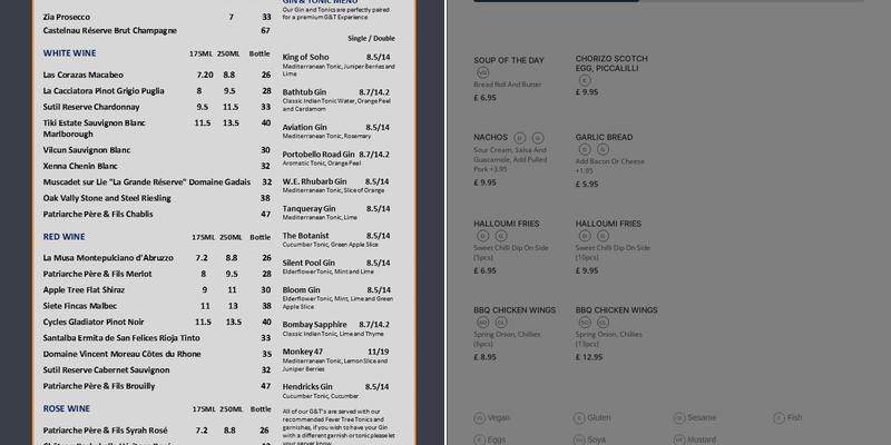 The Restaurant @ Hyatt Place Heathrow Menu