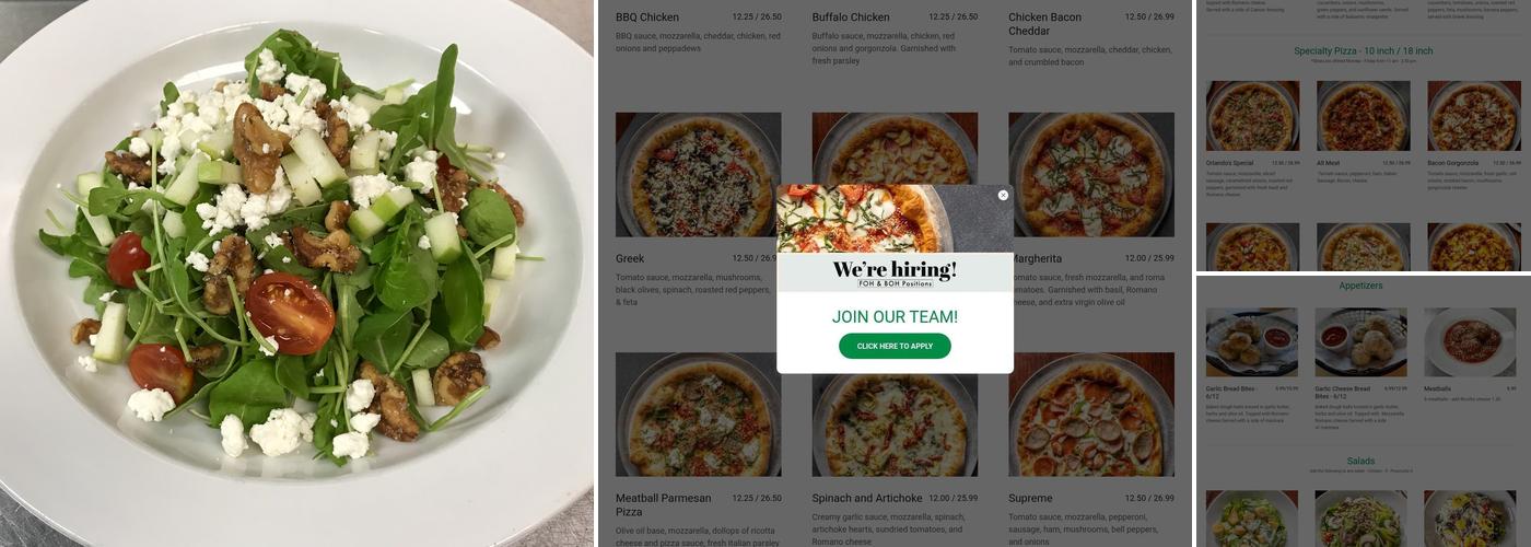 Orlando's Brick Oven Pizza Menu