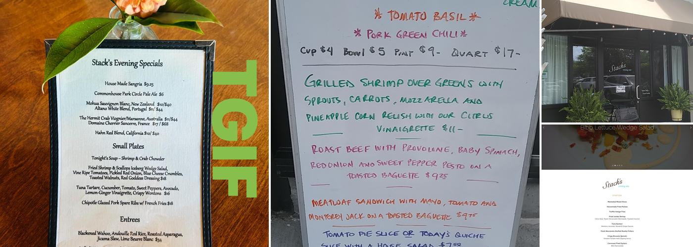 Stack’s Evening Eats Menu