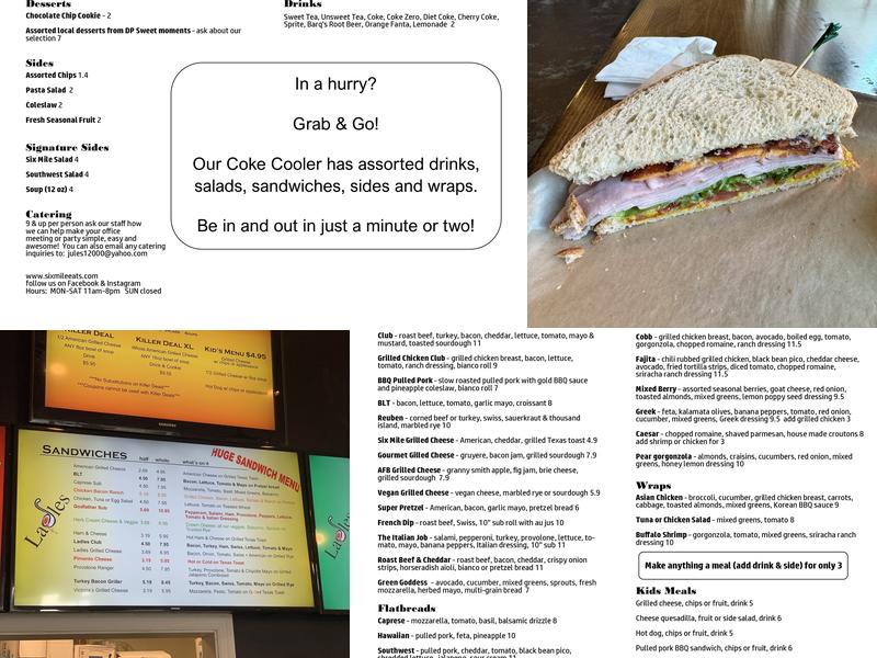 Six Mile Eats Menu