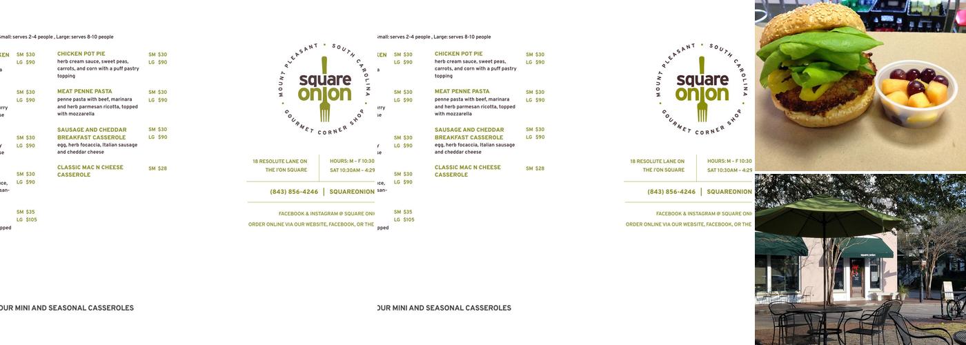 Square Onion Menu
