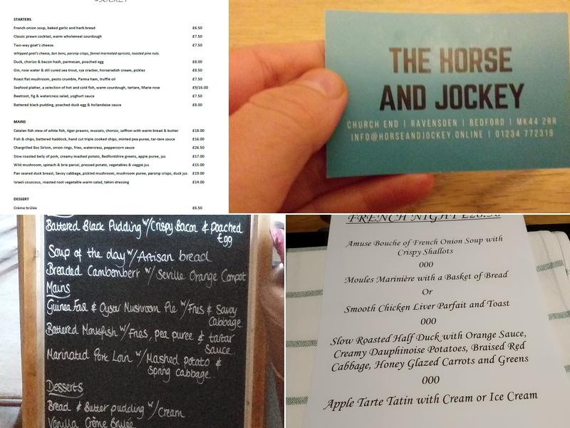 The Horse & Jockey Menu