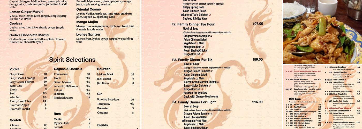 Dragon Palace Chinese Bistro Menu