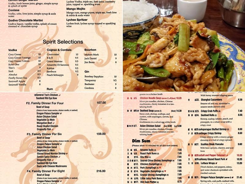 Dragon Palace Chinese Bistro Menu