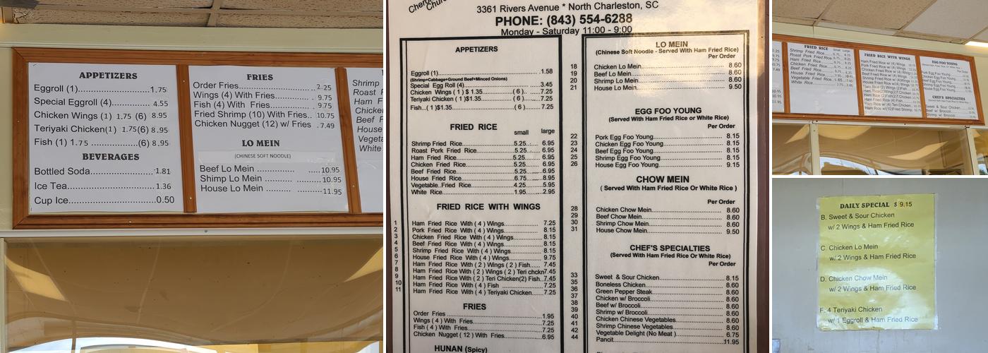 Chow's Restaurant Menu