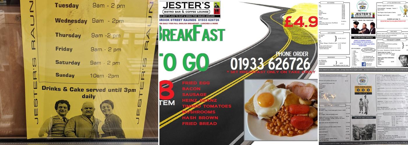 Jester's Bistro & Coffee Lounge Raunds Menu