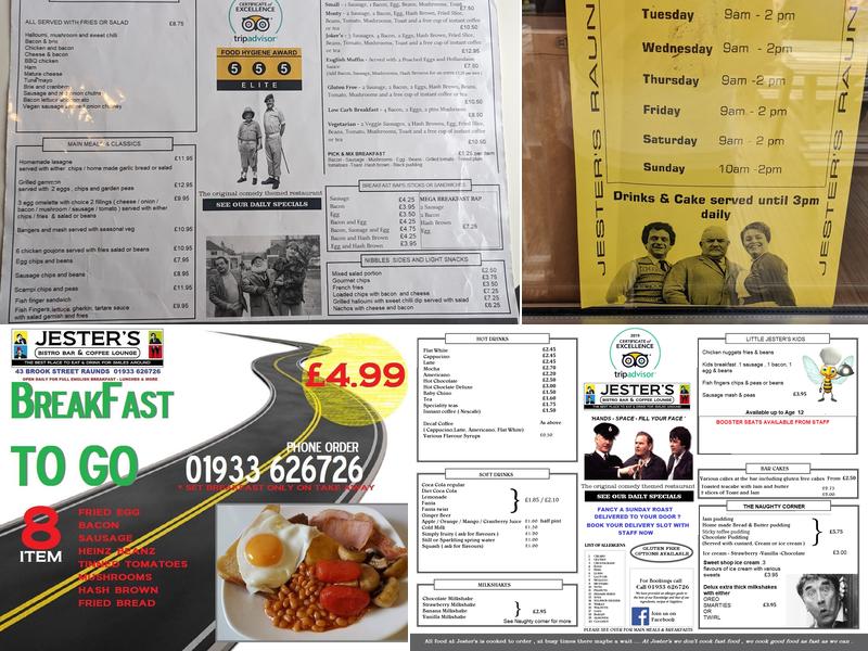 Jester's Bistro & Coffee Lounge Raunds Menu