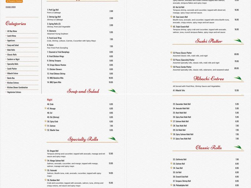 Jiang’s Asian Kitchen Menu