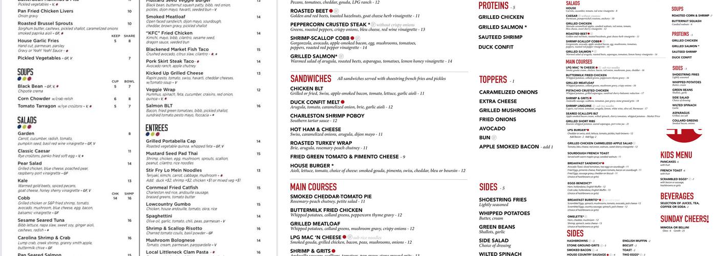 Long Point Grill Menu