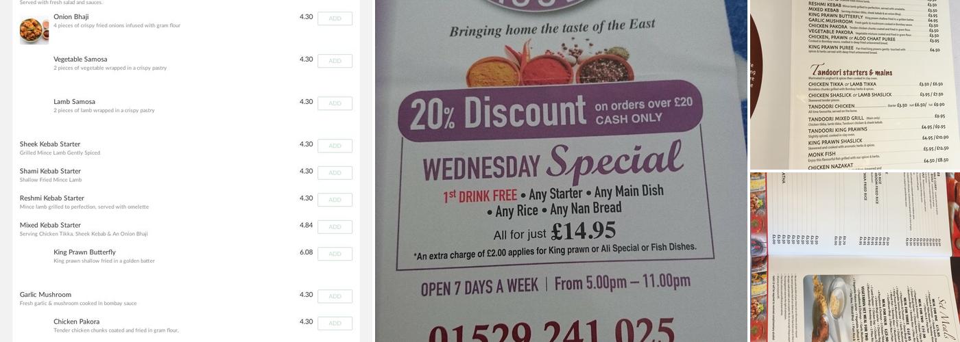 Bombay Brasserie Menu