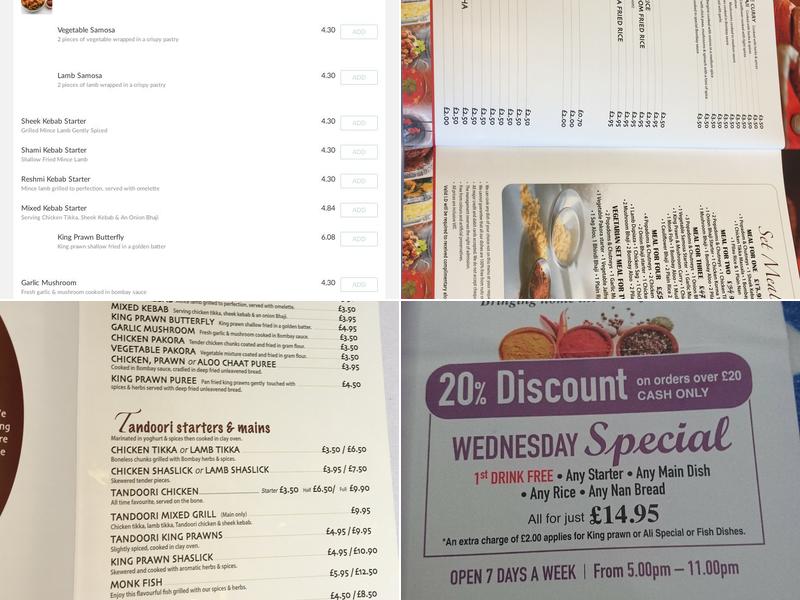 Bombay Brasserie Menu