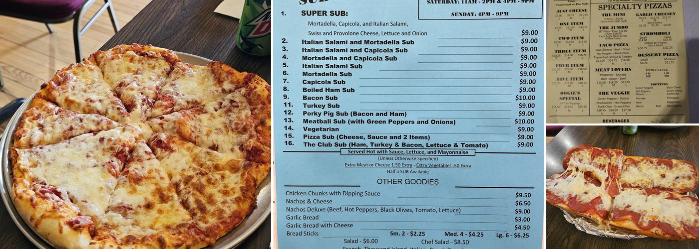 Oogie's Country Pizza Menu