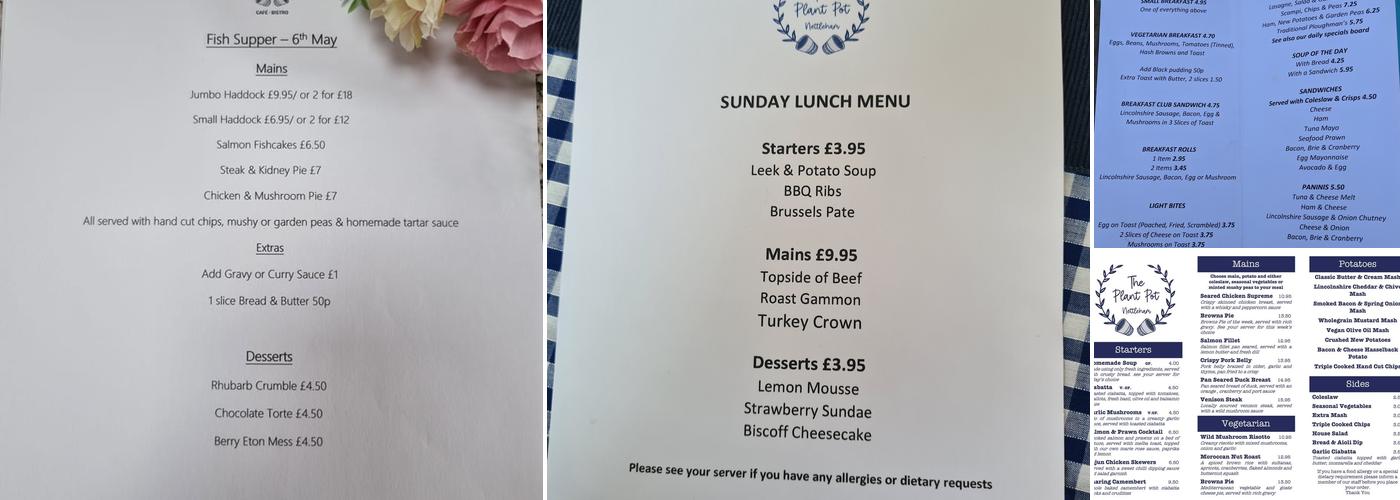 The Plant Pot Catering & Events Menu