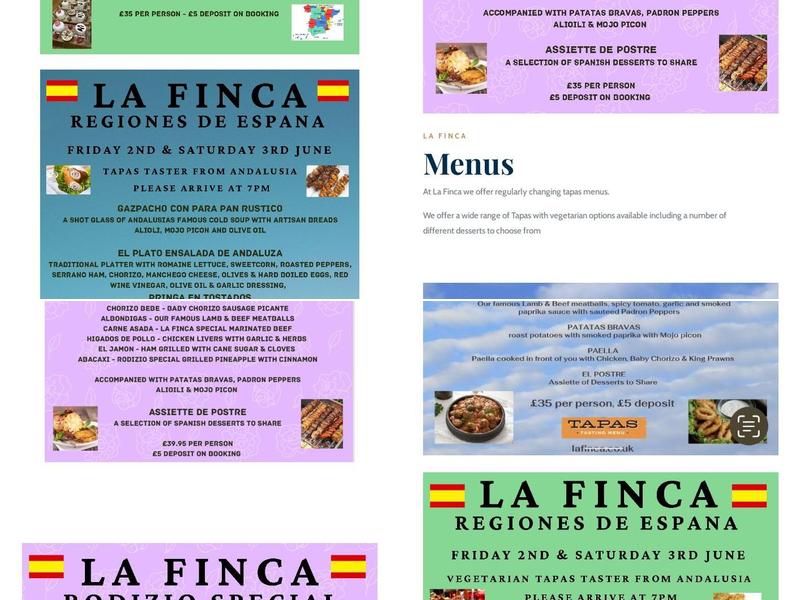La Finca Menu