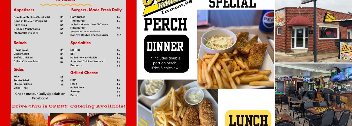 Tims Bar and Grill Menu