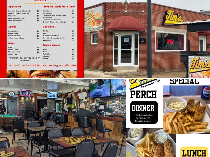 Tims Bar and Grill Menu