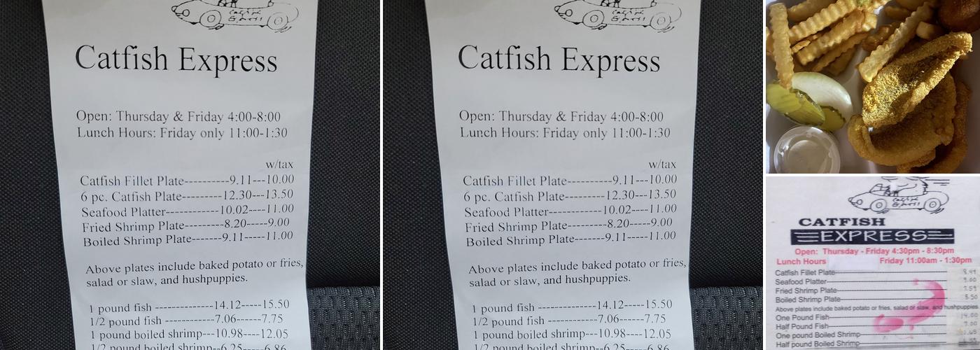 Catfish Express Menu