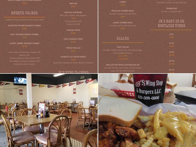 J B's Wing Stop & Burgers Menu