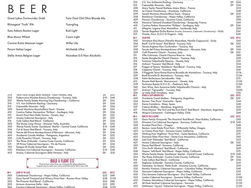 Ciao Bella Menu