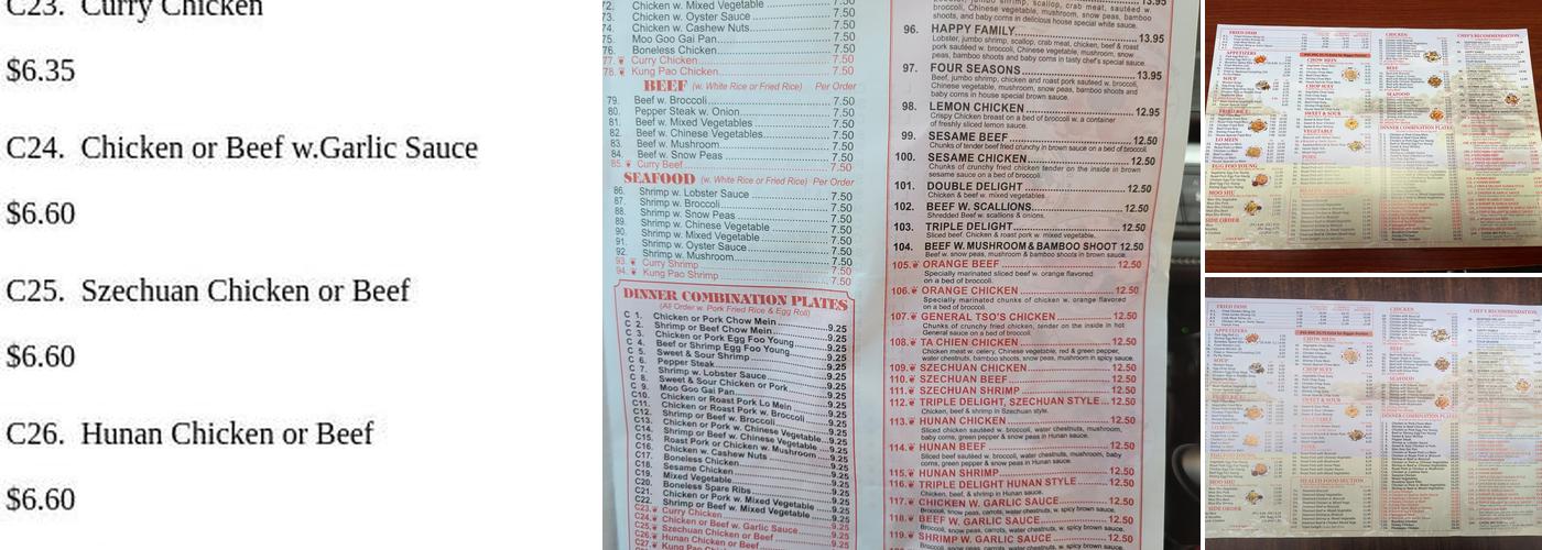 Yum's Chinese Food Menu