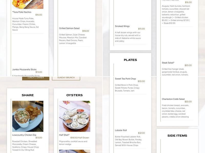 Blind Tiger Pub Menu