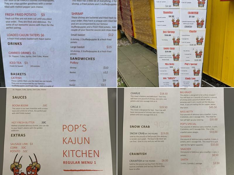 Pop's Kajun Kitchen Menu