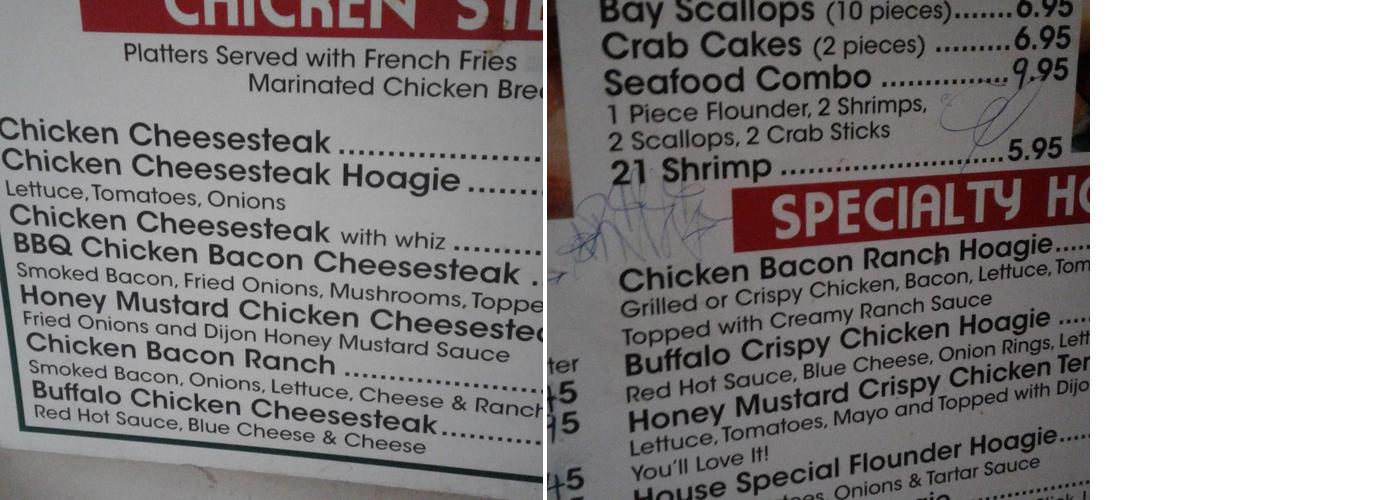 Chandler Bar & Beer Deli Menu