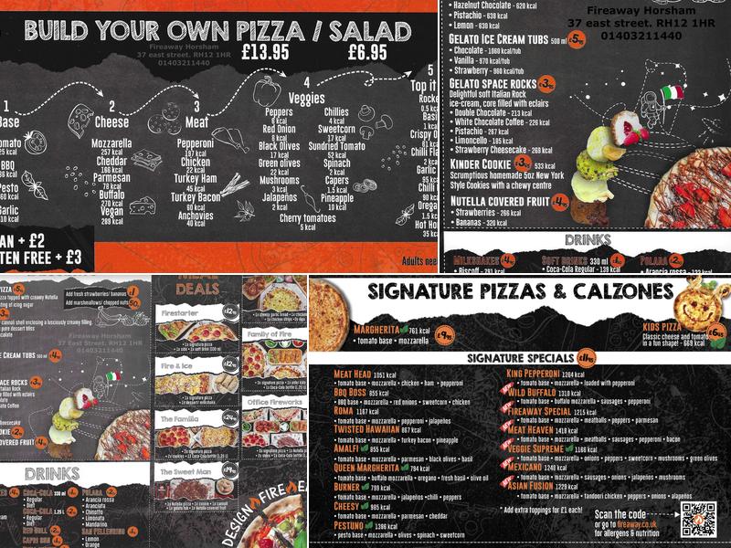 Fireaway Horsham Menu