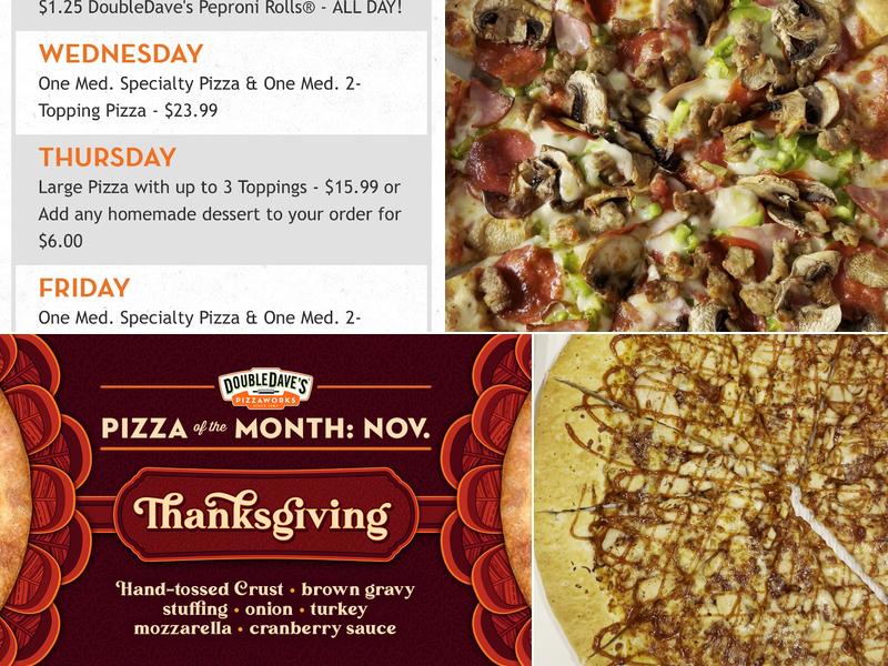 DoubleDave's Pizzaworks Menu
