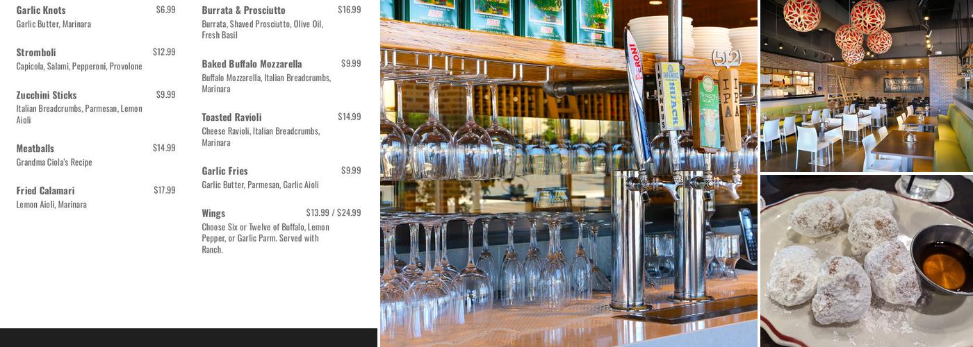 Tony C's Menu