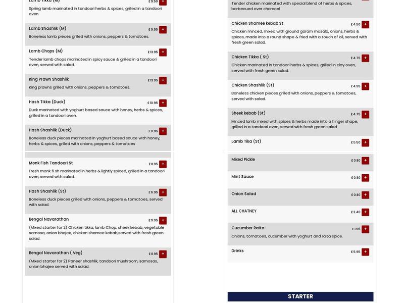 Monaf's Restaurant Menu