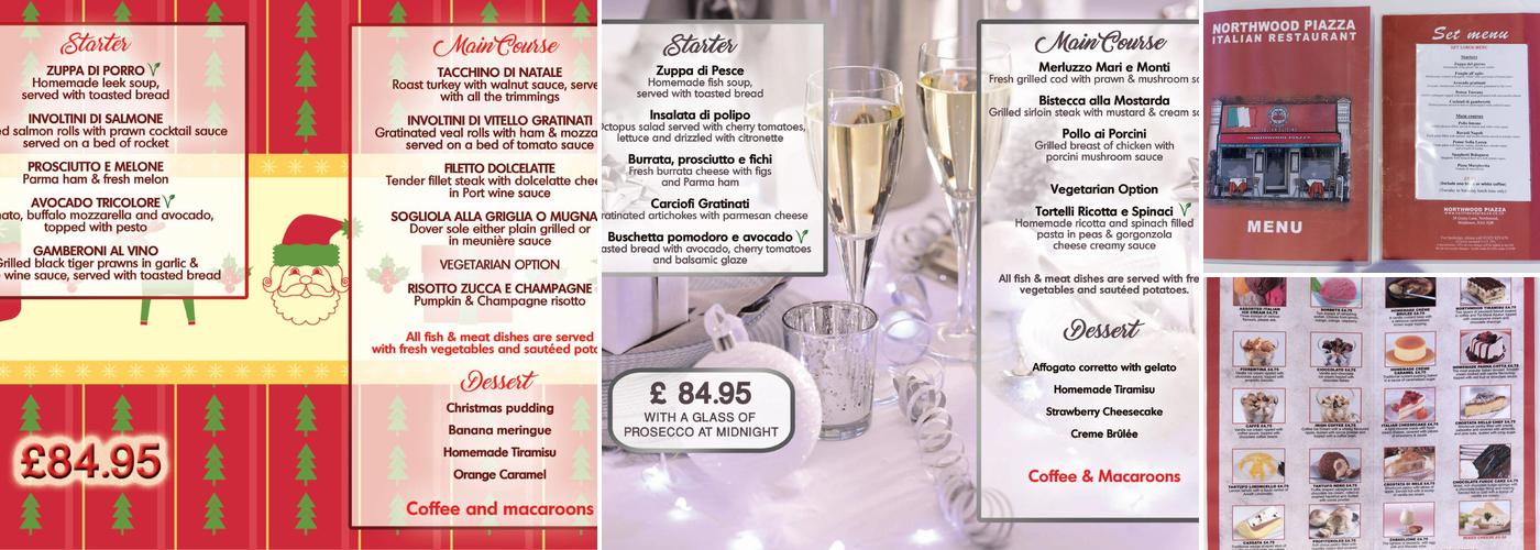 Northwood Piazza Menu