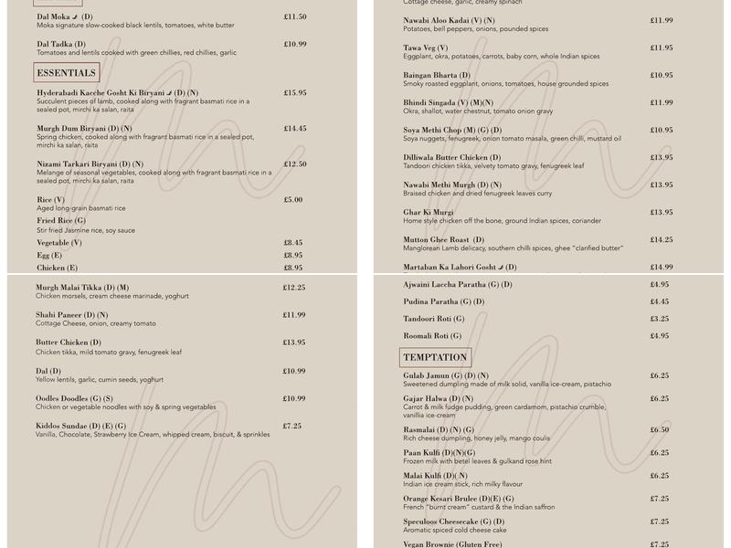 Moka Dining Menu